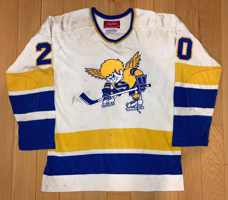 Larry Olimb 16 St Paul Fighting Saints AHA Blue Hockey Jersey — BORIZ